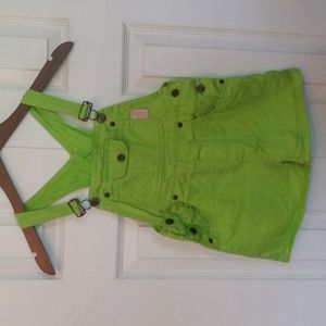 Carter's lime green 5/6 overall shorts